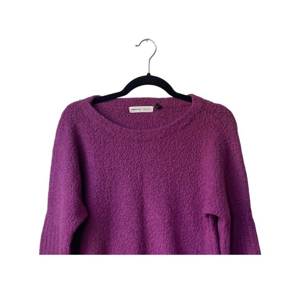 Anthropologie Wool Alpaca Sweater XS Sleeping On Snow Side Slit Fuzzy Purple - Picture 5 of 13